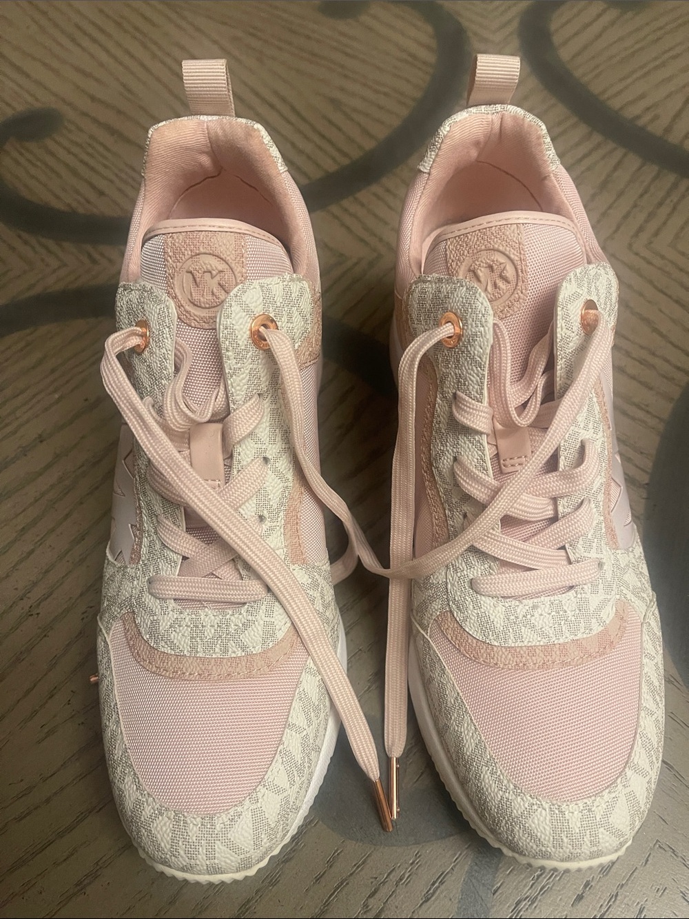 Michael Kors Light Pink Logo-Panel Athletic Sneakers
